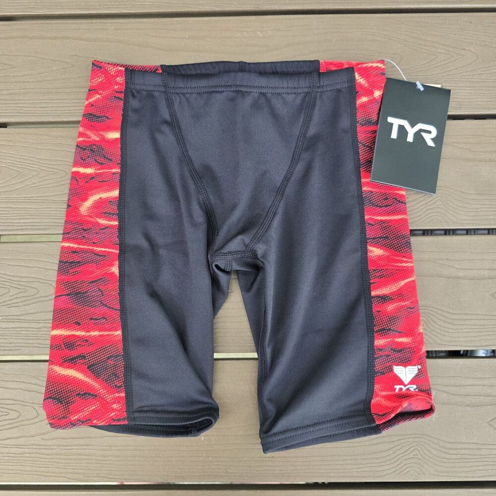 TYR Youth Boy's Durafast Lite Lambent Red/Black Hero Jammer Sz 24 NEW